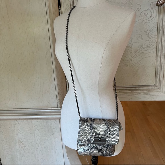 Coach Metallic Leather Reptile Print Crossbody Bag - Picture 12 of 16